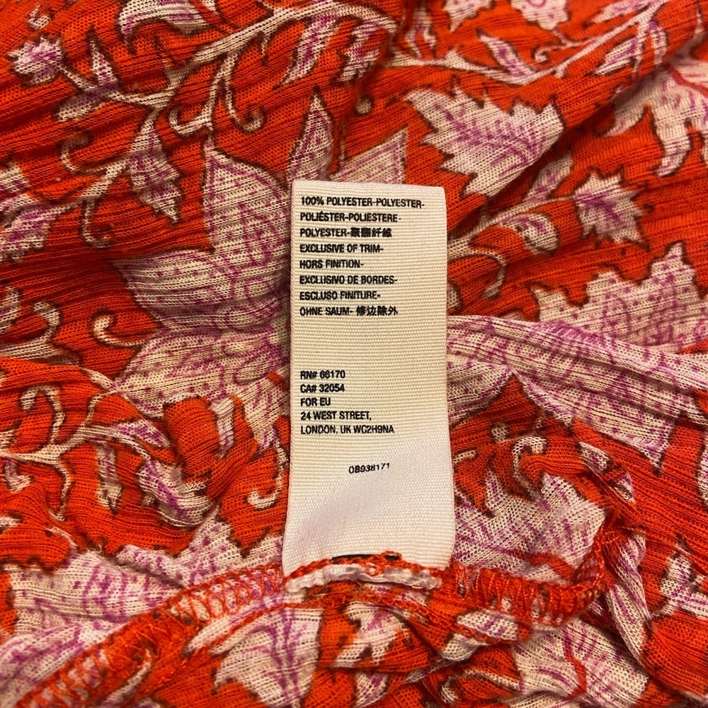 Free People High-Low Puff Sleeve Tie Back Dress Tunic Moon Child Maxi Top Sz L - Picture 10 of 10